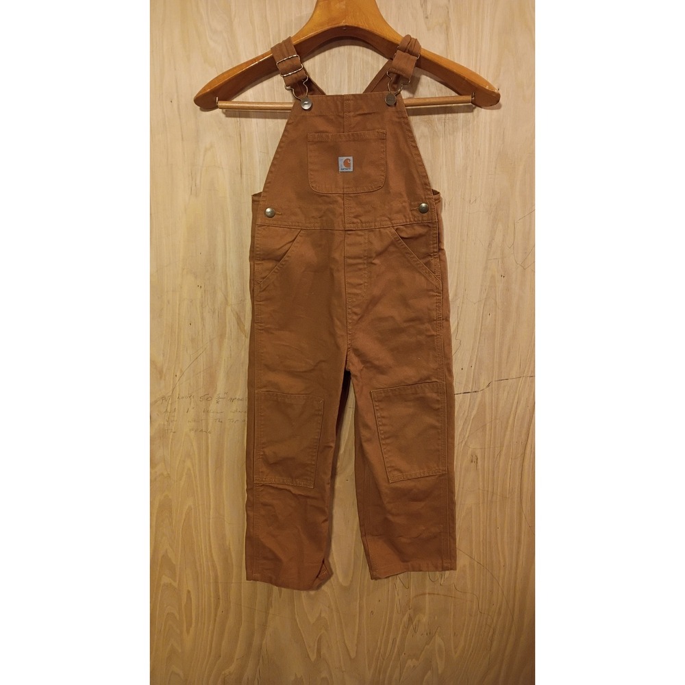 Carhartt Kids 4T Canvas Double Knee Bib Overalls kids Workwear, Gorpcore kids.